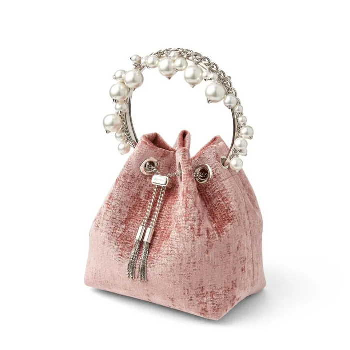 Bon Bon Blush Theatre Velvet Bag With Pearl Handle Blush Women JIMMY CHOO Evening Bags