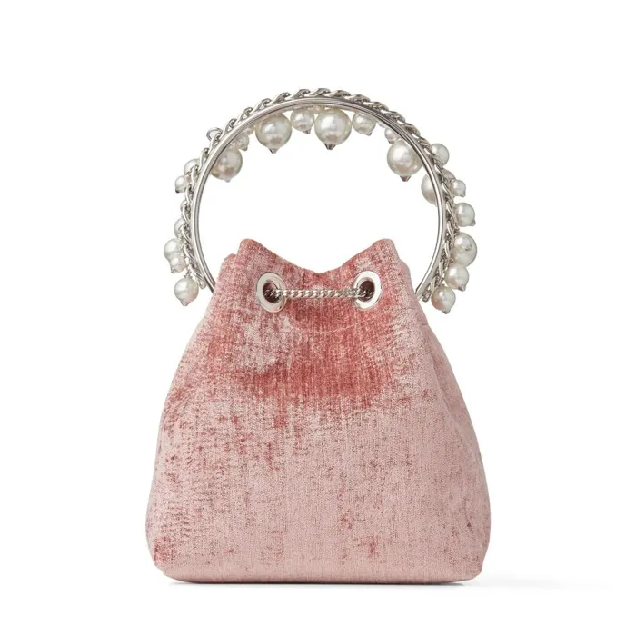 Bon Bon Blush Theatre Velvet Bag With Pearl Handle Blush Women JIMMY CHOO Evening Bags