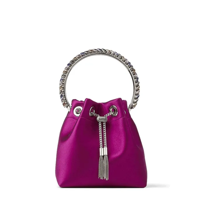 Bon Bon Magenta Satin Handbag With Multicolour Crystal Bracelet Top Handle Magentamulti Women JIMMY CHOO Evening Bags Bon Bon Magenta Satin Handbag With Multicolour Crystal Bracelet Top Handle Magentamulti Women JIMMY CHOO Evening Bags
