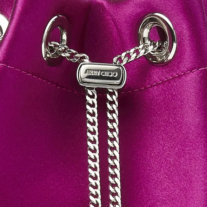 Bon Bon Magenta Satin Handbag With Multicolour Crystal Bracelet Top Handle Magentamulti Women JIMMY CHOO Evening Bags