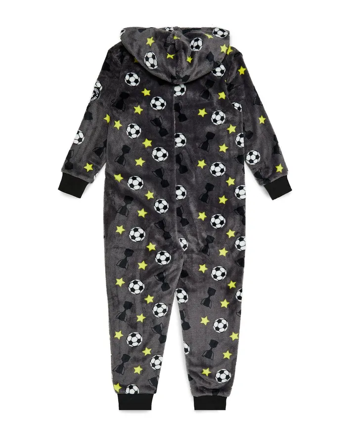 Boys Charcoal Soft Touch AllInOne Charcoal Threadbare Loungewear
