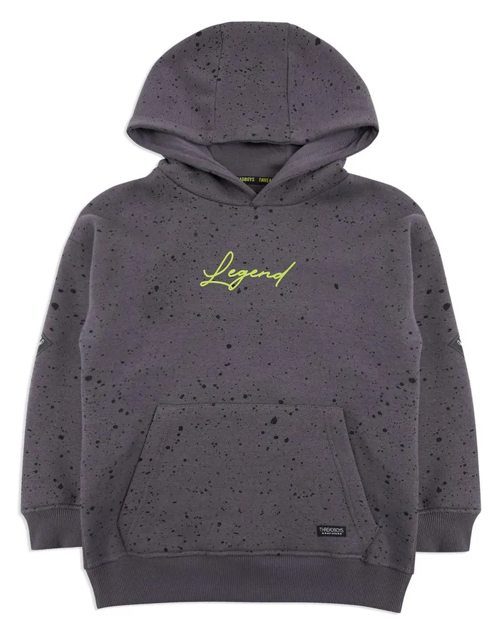Boys Grey Splatter Print Fleece Hoodie Charcoal Threadbare Hoodies Boys Grey Splatter Print Fleece Hoodie Charcoal Threadbare Hoodies