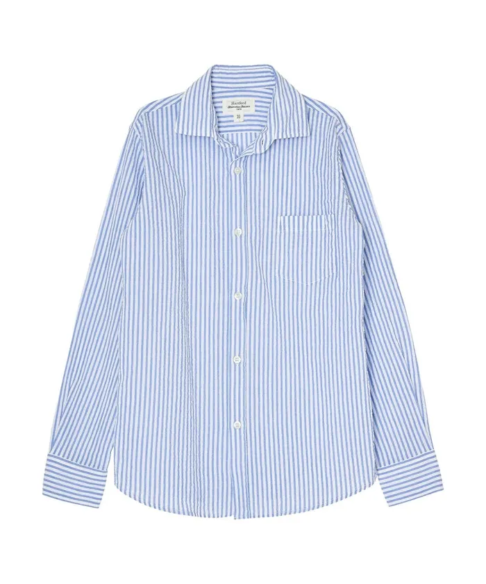 Boys Hartford Clothing Blue Seersucker Paul Kids Shirt