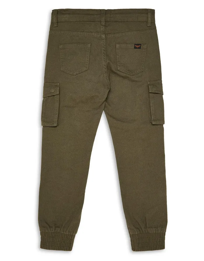Boys Khaki Plain Cargo Trousers Khaki Threadbare Trousers Boys Khaki Plain Cargo Trousers Khaki Threadbare Trousers
