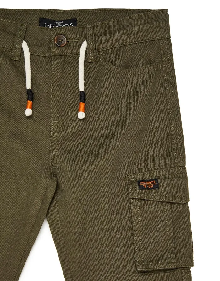 Boys Khaki Plain Cargo Trousers Khaki Threadbare Trousers Boys Khaki Plain Cargo Trousers Khaki Threadbare Trousers