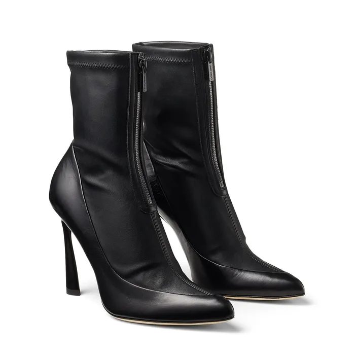 Brax 100 Black Kid Leather And Stretched Bonded Fabric Sock Ankle Boots Blackblack Women JIMMY CHOO Boots