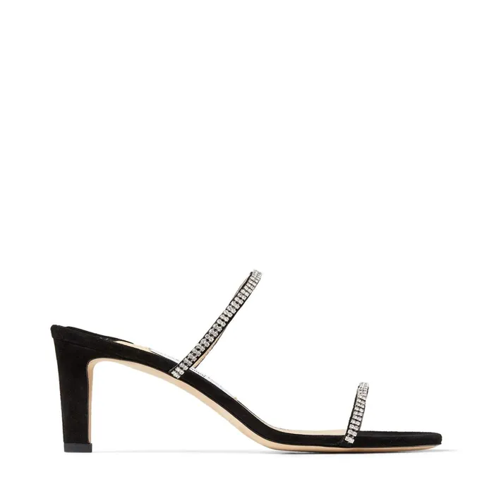 Brea 65 Black Suede Sandals With CrystalEmbellished Straps Blackcrystal Women JIMMY CHOO Mules Brea 65 Black Suede Sandals With CrystalEmbellished Straps Blackcrystal Women JIMMY CHOO Mules