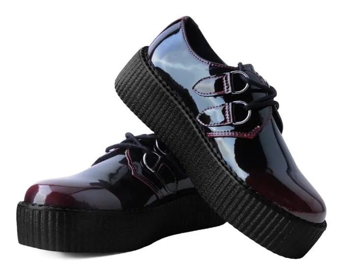 Burgundy Gradient DRing Mondo Creeper Women TUK Shoes Vegan Burgundy Gradient DRing Mondo Creeper Women TUK Shoes Vegan