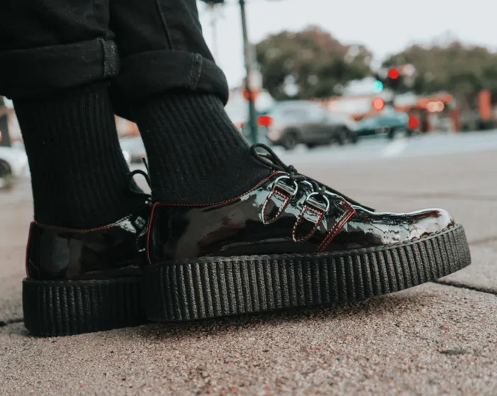 Burgundy Gradient DRing Mondo Creeper Women TUK Shoes Vegan Burgundy Gradient DRing Mondo Creeper Women TUK Shoes Vegan