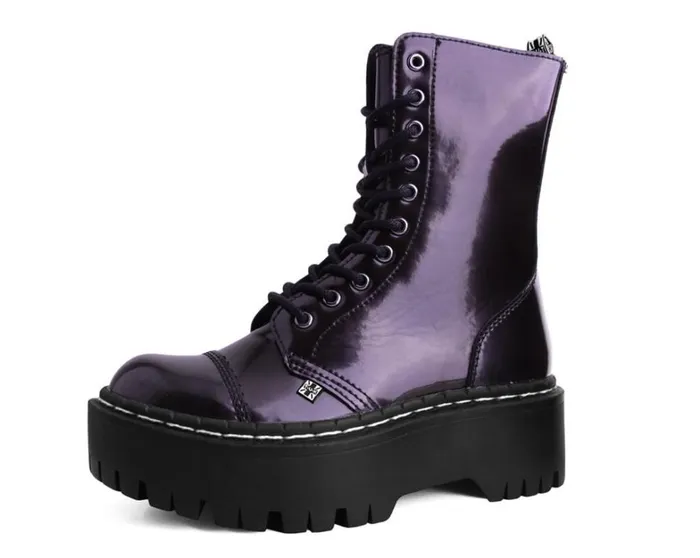 Burgundy RubOff 10Eye Double Decker Boot Men TUK Shoes Boots