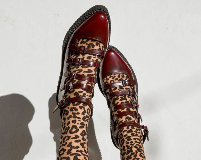 Burgundy RubOff Multi Strap Pointed Mary Jane Women TUK Shoes Vegan