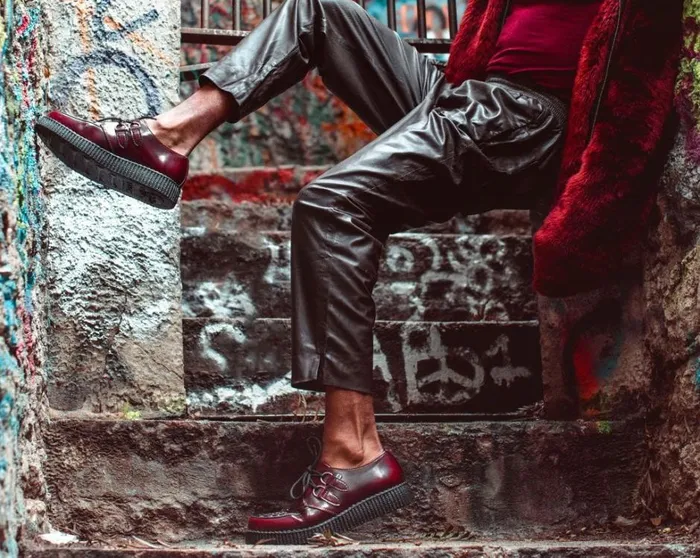 Burgundy RubOff TUKskin Viva Low Creeper Men TUK Shoes Vegan Burgundy RubOff TUKskin Viva Low Creeper Men TUK Shoes Vegan