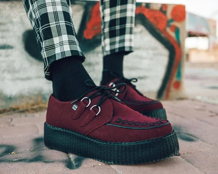 Burgundy Viva Mondo Creeper Men TUK Shoes Vegan Burgundy Viva Mondo Creeper Men TUK Shoes Vegan