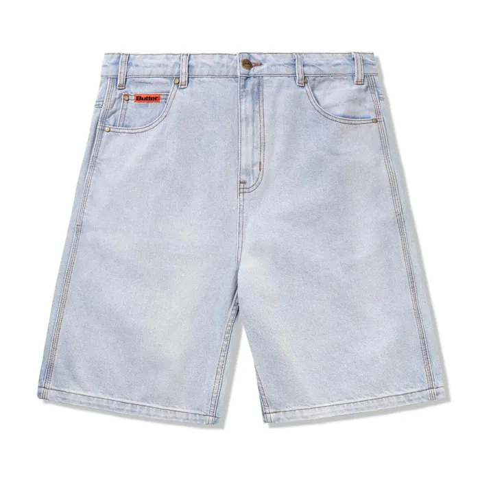 Butter Goods Baggy Denim Shorts Light Blue Men Core Denim