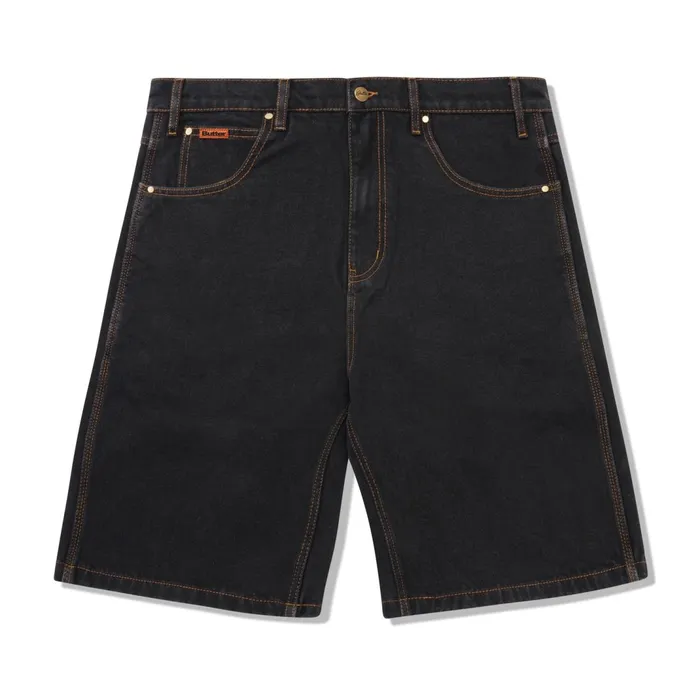 Butter Goods Baggy Denim Shorts Washed Black Men Core Denim
