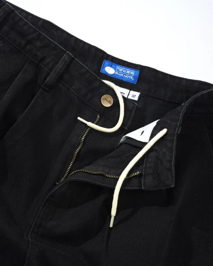 Butter Goods Blue Note Pleated Denim Shorts Washed Black Men Shorts Butter Goods Blue Note Pleated Denim Shorts Washed Black Men Shorts