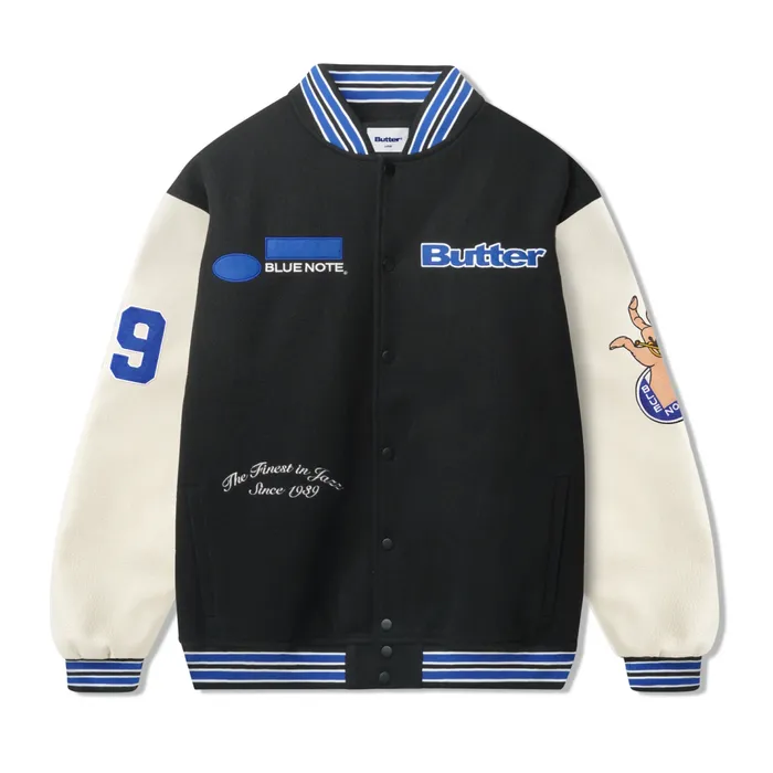 Butter Goods Blue Note Varsity Jacket Navy Cream Men Jackets