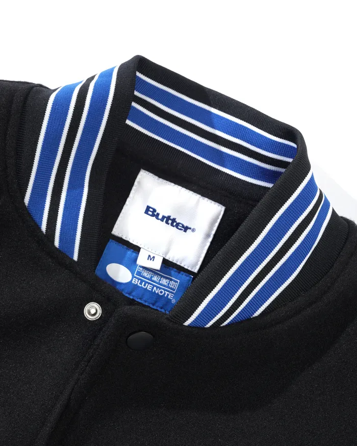 Butter Goods Blue Note Varsity Jacket Navy Cream Men Jackets Butter Goods Blue Note Varsity Jacket Navy Cream Men Jackets