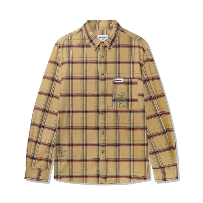 Butter Goods Bugs Flannel Shirt Tan Men Shirts