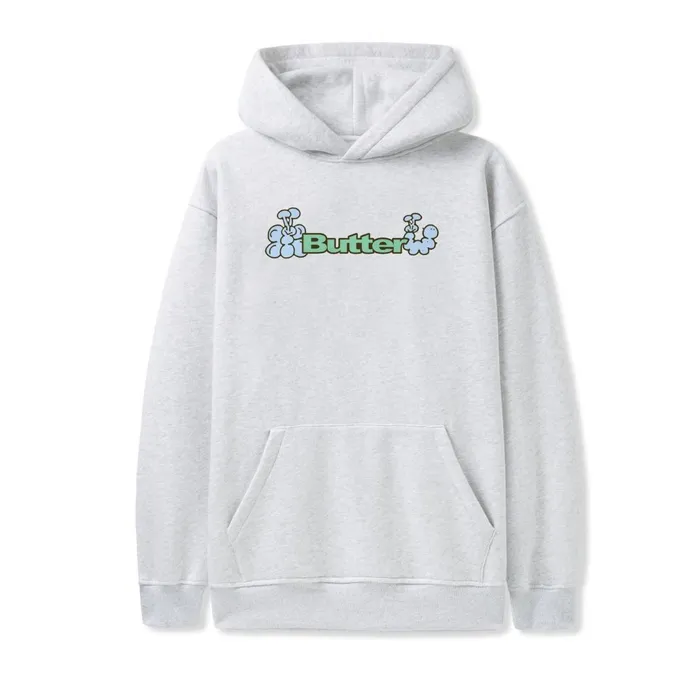 Butter Goods Bugs Logo Pullover Hood Ash Men Fleece