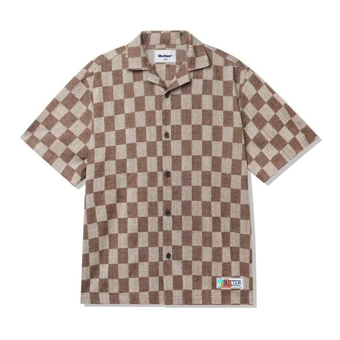 Butter Goods Checker Vacation SS Shirt Chocolate Men Shirts