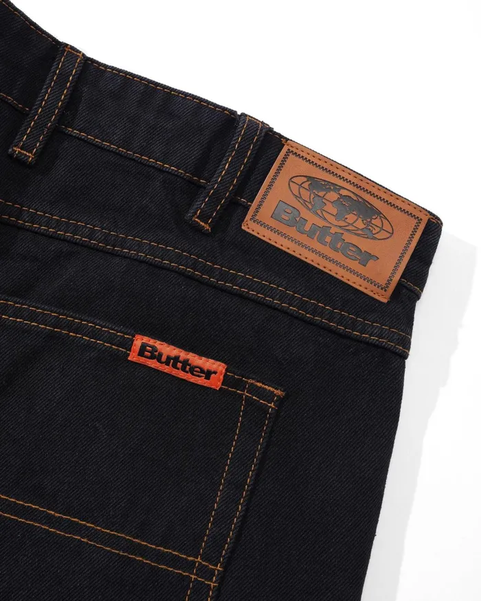 Butter Goods Core Denim Men Baggy Denim Jeans Washed Black Butter Goods Core Denim Men Baggy Denim Jeans Washed Black