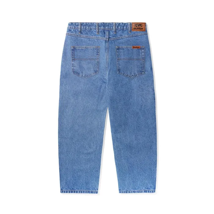 Butter Goods Core Denim Men Baggy Denim Jeans Washed Indigo Butter Goods Core Denim Men Baggy Denim Jeans Washed Indigo