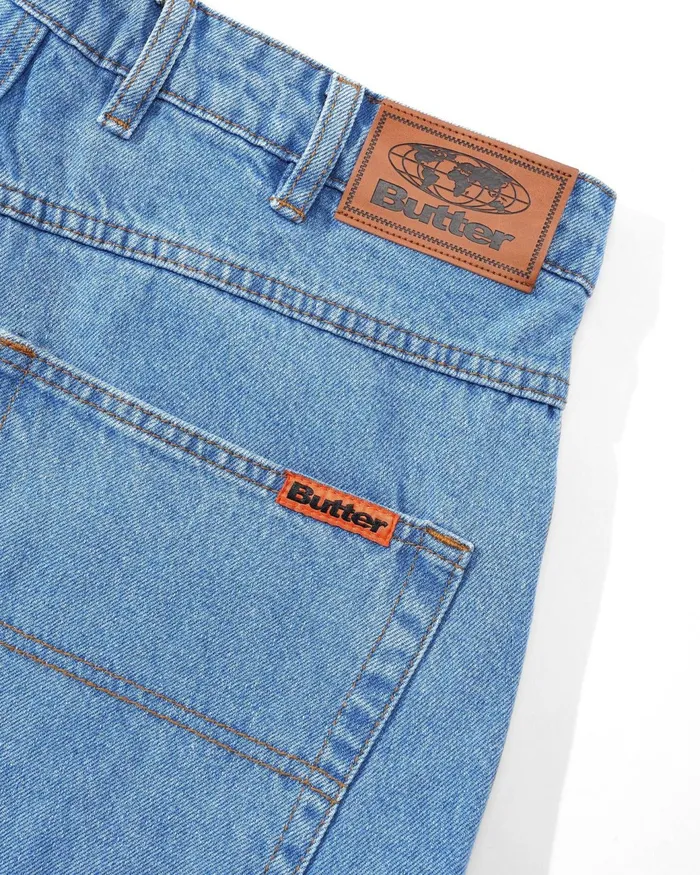 Butter Goods Core Denim Men Baggy Denim Jeans Washed Indigo Butter Goods Core Denim Men Baggy Denim Jeans Washed Indigo