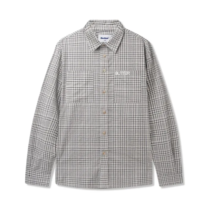 Butter Goods Equipt Plaid Shirt Grey Men Shirts