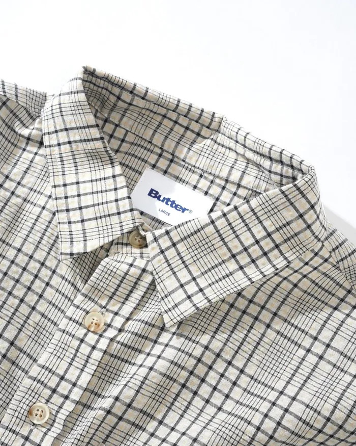 Butter Goods Equipt Plaid Shirt Grey Men Shirts Butter Goods Equipt Plaid Shirt Grey Men Shirts