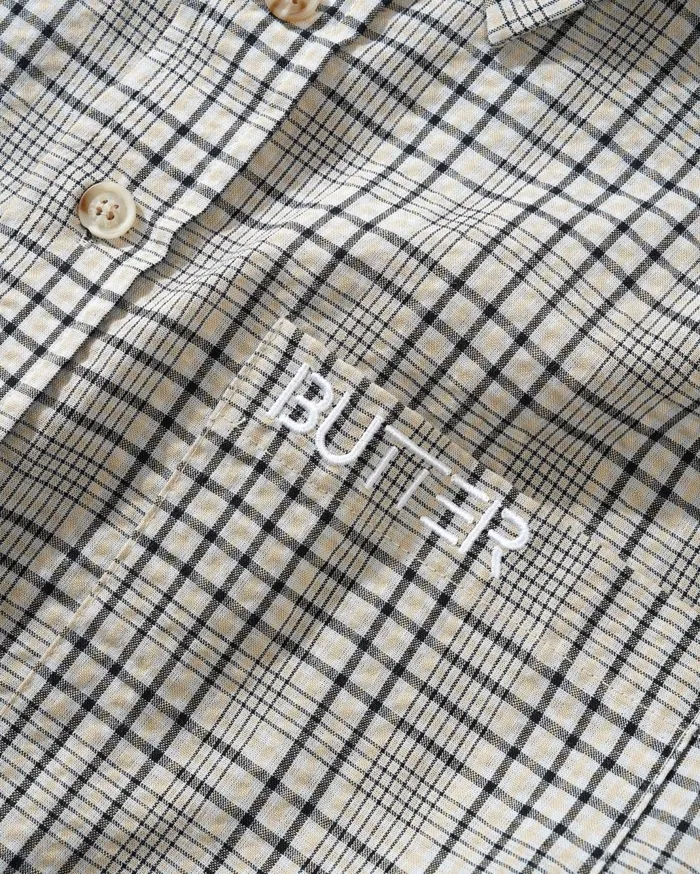 Butter Goods Equipt Plaid Shirt Grey Men Shirts Butter Goods Equipt Plaid Shirt Grey Men Shirts