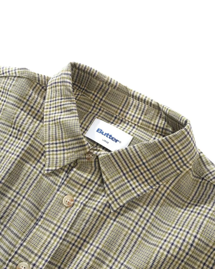 Butter Goods Equipt Plaid Shirt Olive Men Shirts Butter Goods Equipt Plaid Shirt Olive Men Shirts