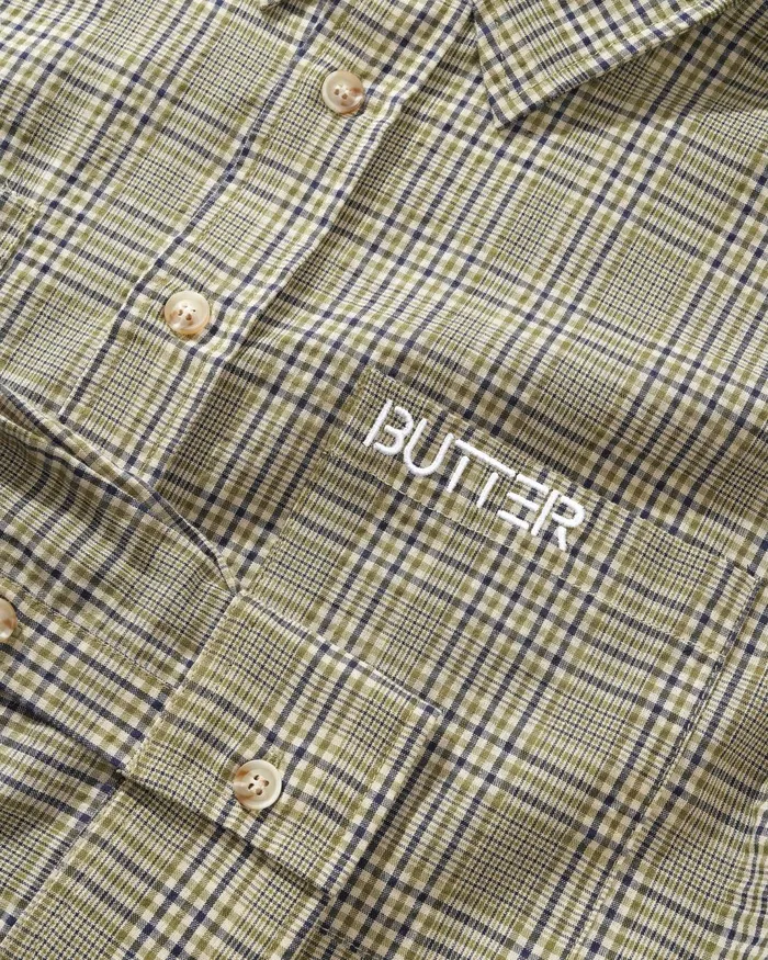 Butter Goods Equipt Plaid Shirt Olive Men Shirts Butter Goods Equipt Plaid Shirt Olive Men Shirts