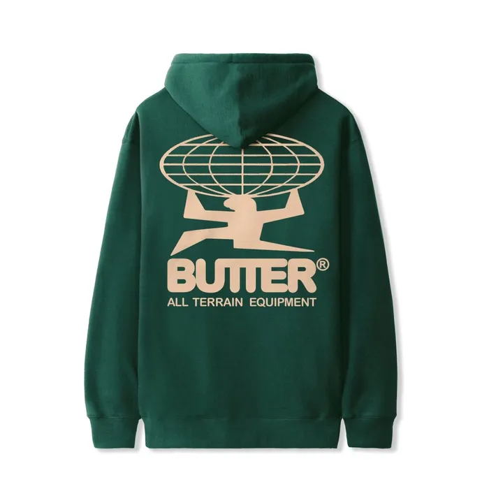 Butter Goods Fleece Men All Terrain Pullover Hood Forest Green Butter Goods Fleece Men All Terrain Pullover Hood Forest Green