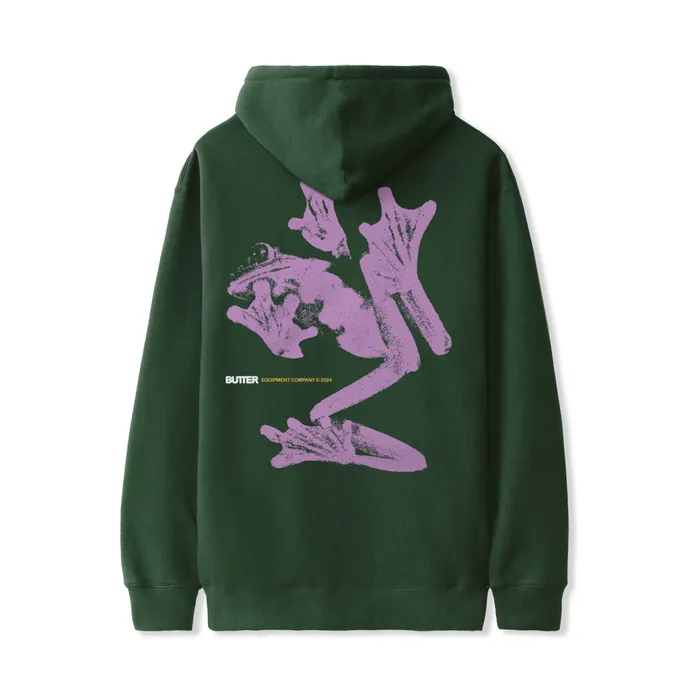 Butter Goods Fleece Men Amphibian Pullover Hood Dark Green Butter Goods Fleece Men Amphibian Pullover Hood Dark Green
