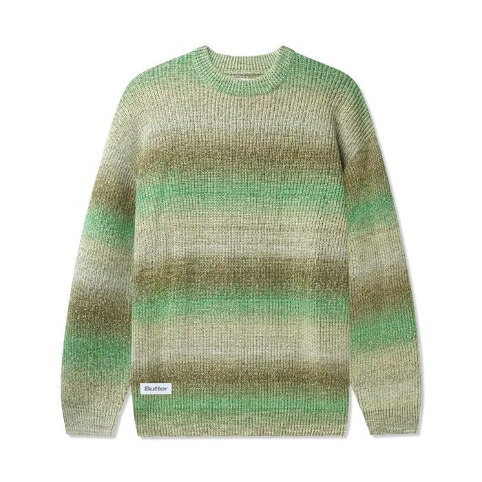 Butter Goods Fleece Men Beams Knit Sweater Pesto
