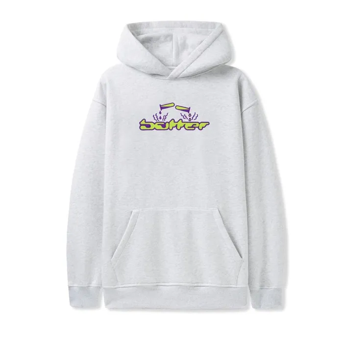 Butter Goods Fleece Men Corrosive Applique Pullover Hood Ash