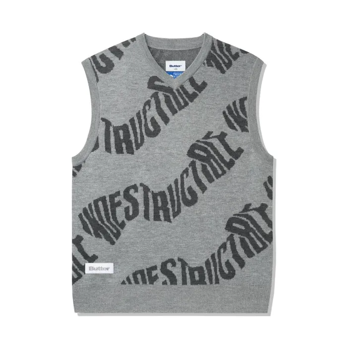 Butter Goods Fleece Men Indestructible Knitted Vest Heather Grey