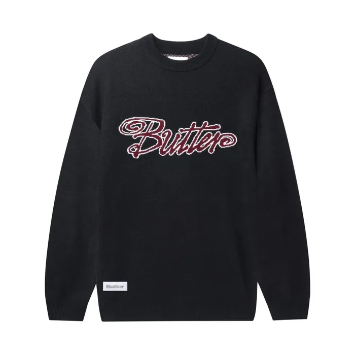 Butter Goods Fleece Men Jive Knit Sweater Black
