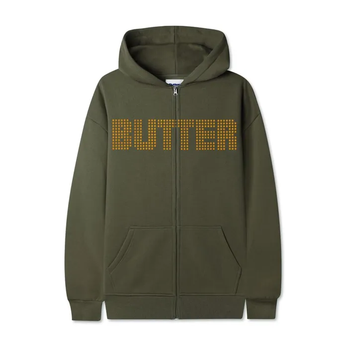 Butter Goods Fleece Men Stars ZipThru Hood Army