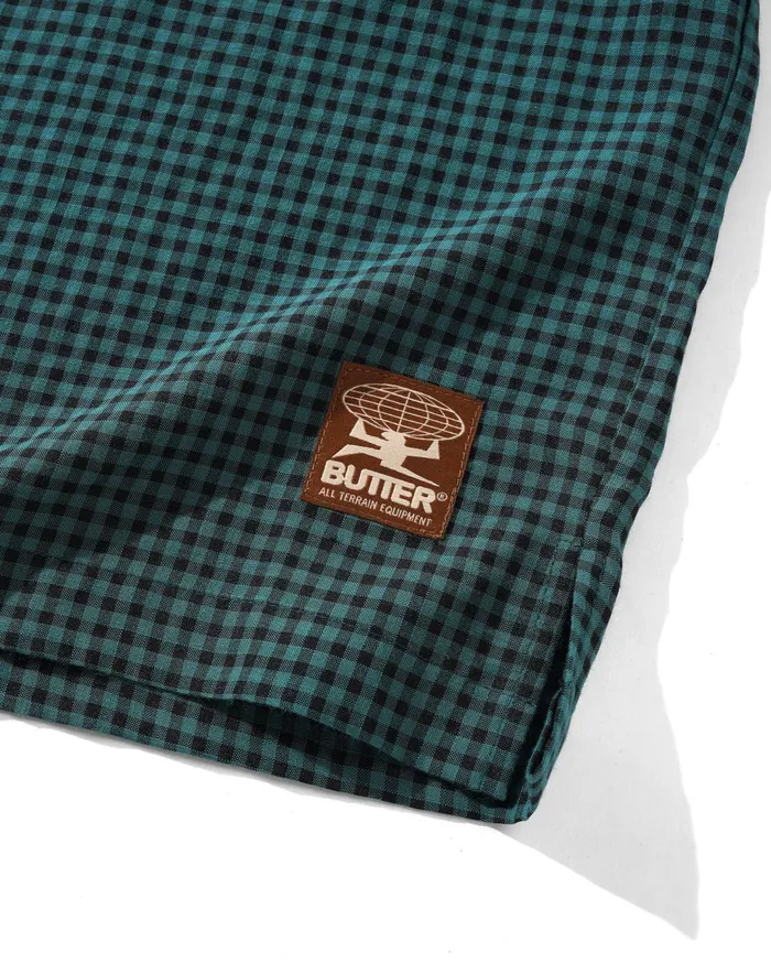 Butter Goods Gingham SS Shirt Pine Black Men Shirts