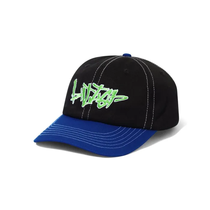Butter Goods Hats Men Scratch 6 Panel Cap Black Royal Blue