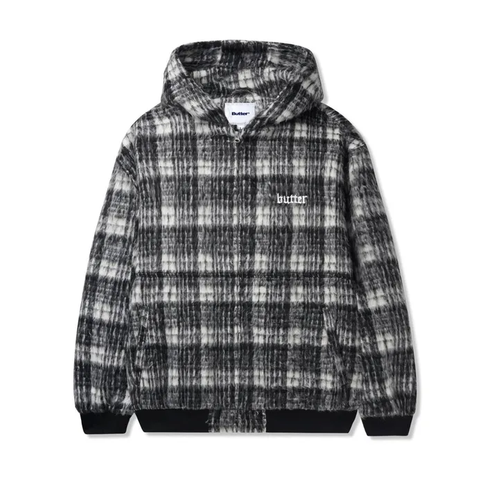 Butter Goods Heavy Plaid Work Jacket Black White Men Jackets