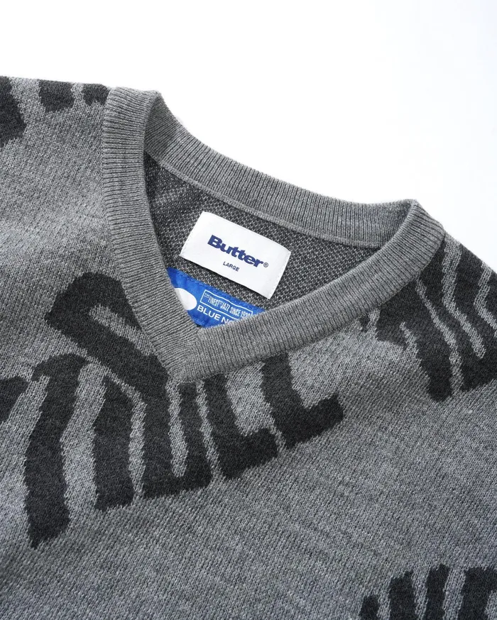 Butter Goods Indestructible Knitted Vest Heather Grey Men Fleece Butter Goods Indestructible Knitted Vest Heather Grey Men Fleece