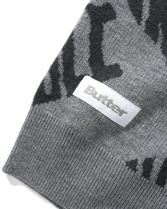 Butter Goods Indestructible Knitted Vest Heather Grey Men Fleece Butter Goods Indestructible Knitted Vest Heather Grey Men Fleece