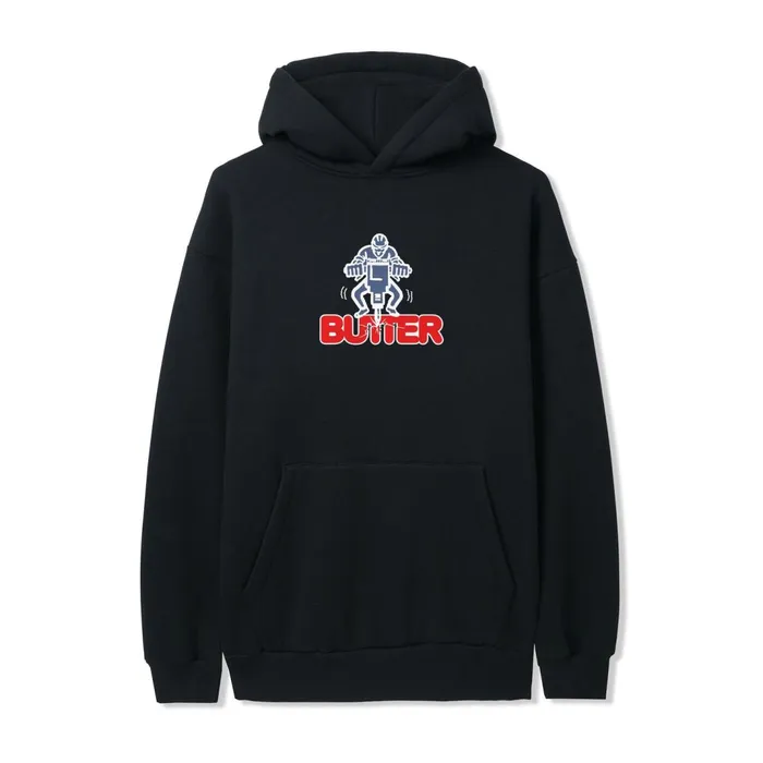 Butter Goods Jack Hammer Pullover Hood Black Men Fleece