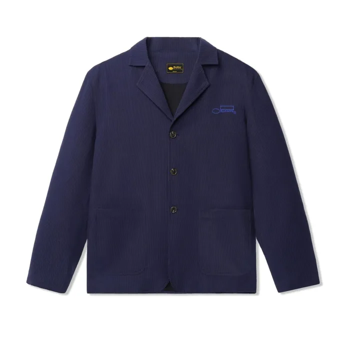 Butter Goods Jackets Men Blue Note Casual Suit Jacket Navy Seersucker