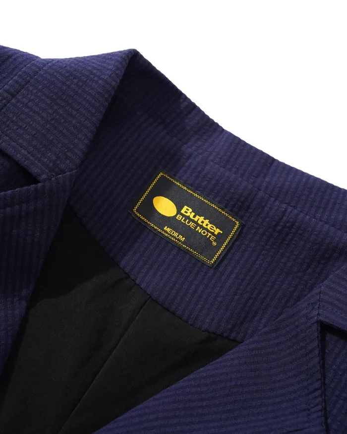 Butter Goods Jackets Men Blue Note Casual Suit Jacket Navy Seersucker Butter Goods Jackets Men Blue Note Casual Suit Jacket Navy Seersucker