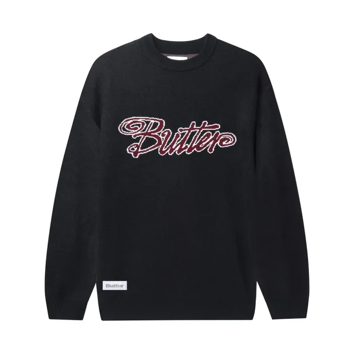 Butter Goods Jive Knit Sweater Black Men Fleece