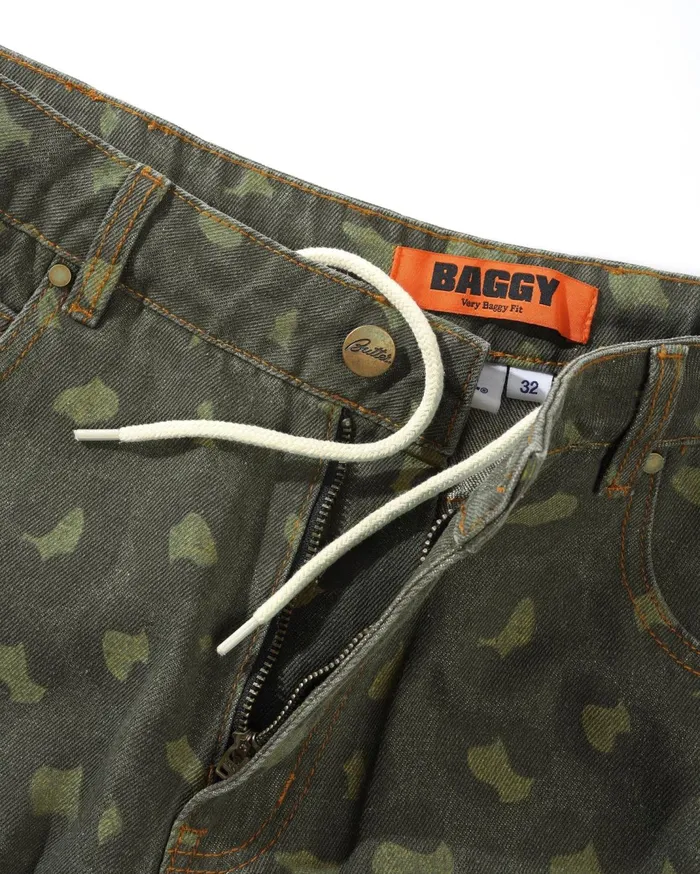 Butter Goods Leopard Denim Jeans Army Men Pants Butter Goods Leopard Denim Jeans Army Men Pants